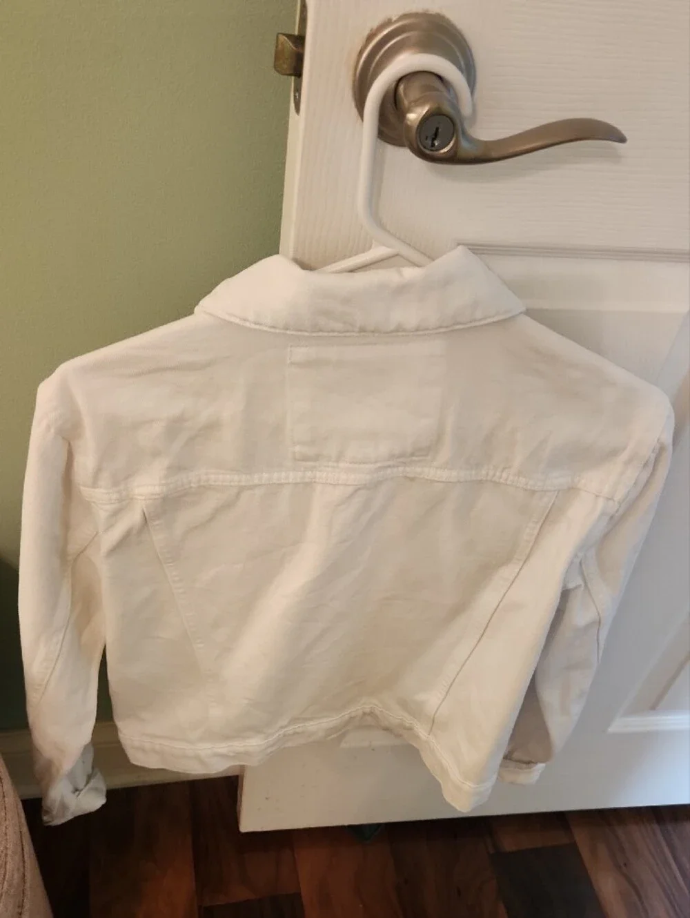 Michael Kors White Denim Jacket with Gold-Tone Buttons